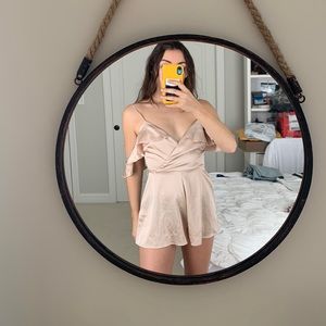champagne off the shoulder romper